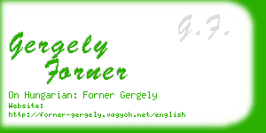 gergely forner business card